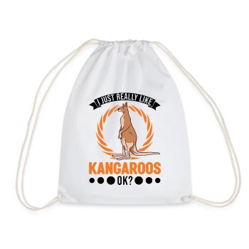 I just like kangaroos Ausralien - Drawstring Bag - white - Front