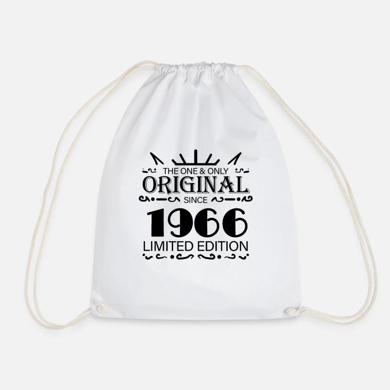 1966 - Year of construction 1966 - Born 1966 - Drawstring Bag - white