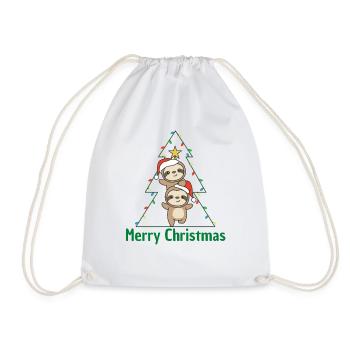 Sloth Christmas tree Christmas animals Sloths - Drawstring Bag - white - Front