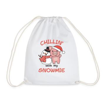 Pig Chillin avec mon bonhomme de neige - Sac de sport léger - blanc - Devant