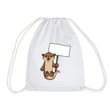 La loutre tient un bouclier - Sac de sport léger - blanc - Devant