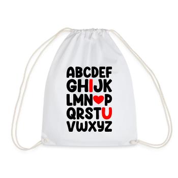 ABC Je t’aime - Alphabet doux - Sac de sport léger - blanc - Devant
