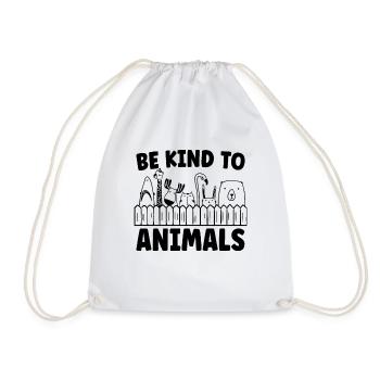 Be Kind Animal Welfare Animal Lover Animal Worker - Drawstring Bag - white - Front