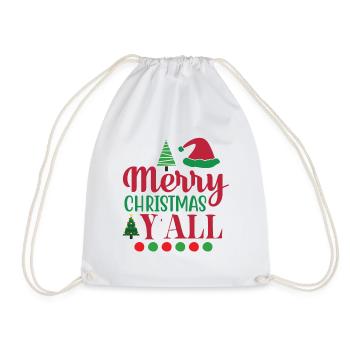 Merry Christmas Y'all - Weihnachten - Drawstring Bag - white - Front