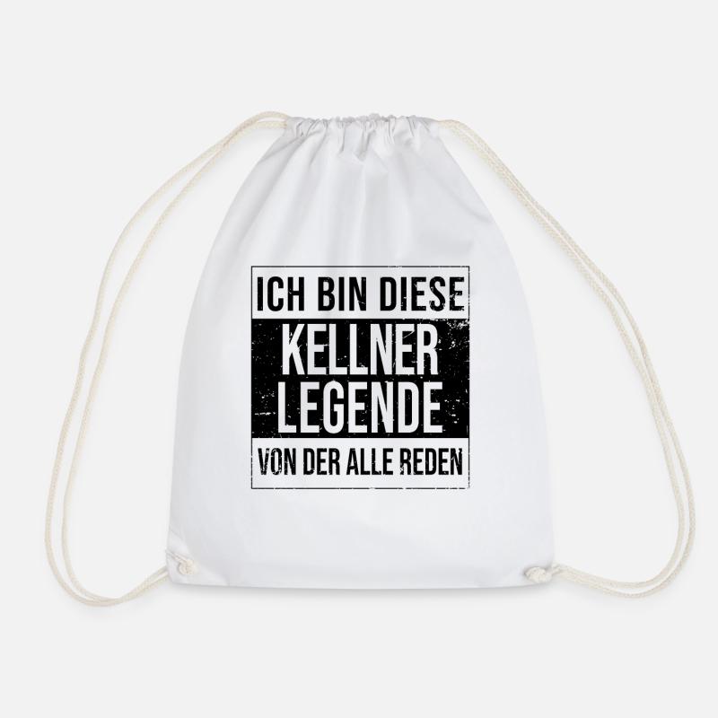Gastronom-Wirt Geburtstag geboren Legende Kellner - Turnbeutel - Weiß