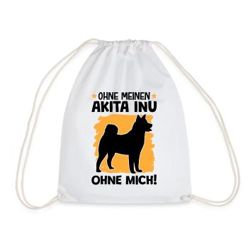 Ohne meinen Akita Inu ohne mich japanischer Spitz - Turnbeutel - Weiß - Vorne