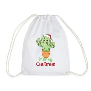 Merry Cactma's Funny Cacti Plants Wordplay - Drawstring Bag - white - Front