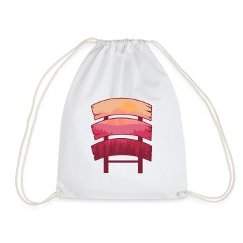 Hiking Destination Sign Board Scenery - Drawstring Bag - white - Front