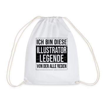 Designer Geburtstag geboren Legende Illustrator - Turnbeutel - Weiß - Vorne