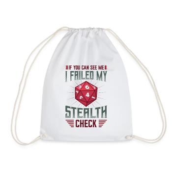 If you can see me, I have my check - Drawstring Bag - white - Front