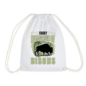 Facilement distrait par les bisons Buffle d’eau Buffle - Sac de sport léger - blanc - Devant