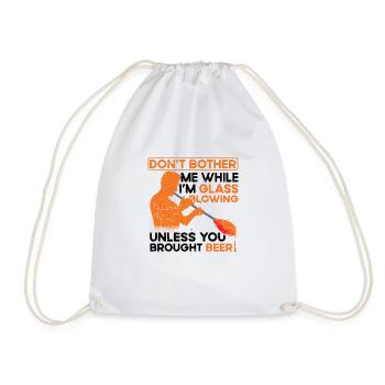 Funny glassblower glassblower - Drawstring Bag - white - Front