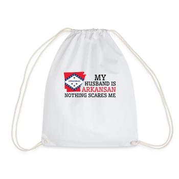 Nothing Scares Me Arkansan Husband Arkansas - Drawstring Bag - white - Front