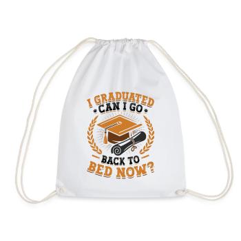 I graduated. - Drawstring Bag - white - Front