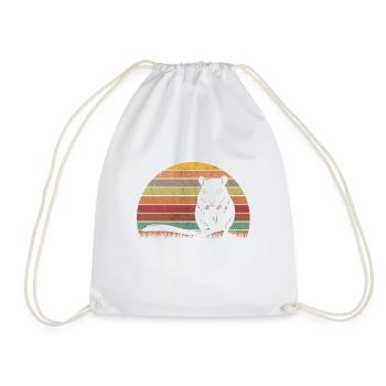 Gerbil Retro Racing Rat Vintage Gerbil - Drawstring Bag - white - Front