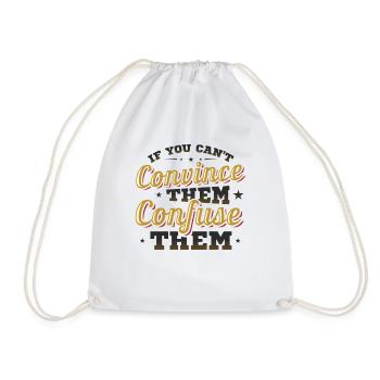 Debating Team, Confuse, Debating - Drawstring Bag - white - Front