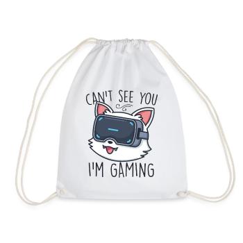 Funny Cat Gaming Kitten VR Kinder können dich nicht sehen Ich bin - Turnbeutel - Weiß - Vorne