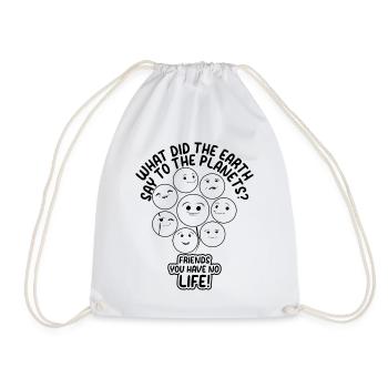 Space Travel Funny Planets - Funny Solar System - Drawstring Bag - white - Front