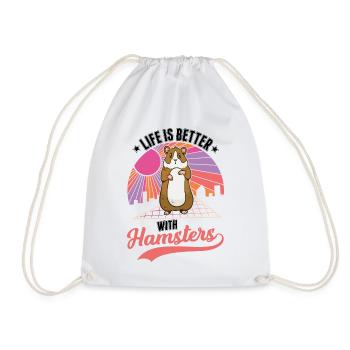 La vie est meilleure avec un hamster - Sac de sport léger - blanc - Devant