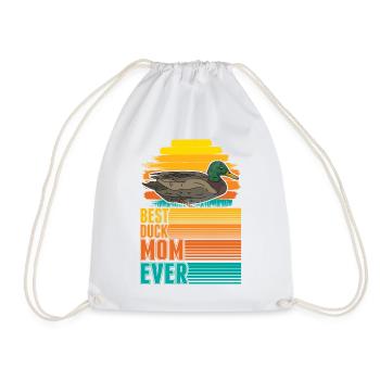 Best Duck Mom Ever Ducks Mama - Drawstring Bag - white - Front