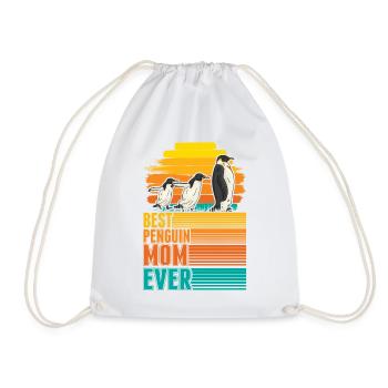 Best Penguin Mom Ever Pinguin Mama - Drawstring Bag - white - Front