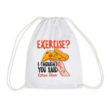 Pizza Design for Men and Women Fast Food Funny - Drawstring Bag - white - Front