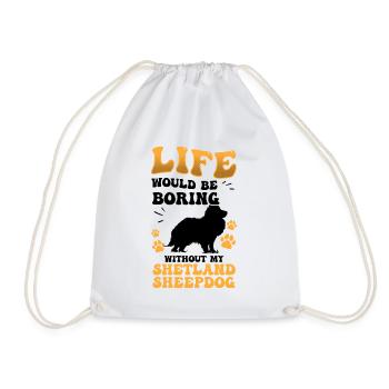 Shetland Sheepdog langweilig britischer Sheepdog - Turnbeutel - Weiß - Vorne
