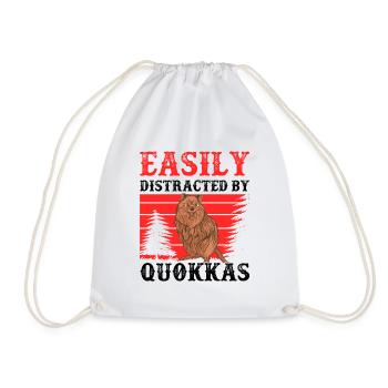 Abgelenkt durch Quokkas Beuteltier Quokka - Turnbeutel - Weiß - Vorne