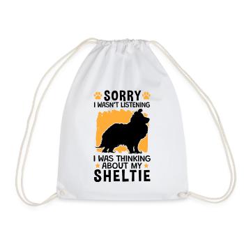 I thought of my Shetland Sheepdog - Drawstring Bag - white - Front
