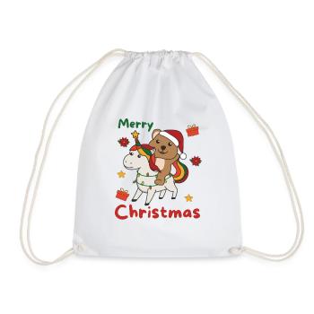 Licorne de Noël Quokka Joyeux Noël Licorne - Sac de sport léger - blanc - Devant