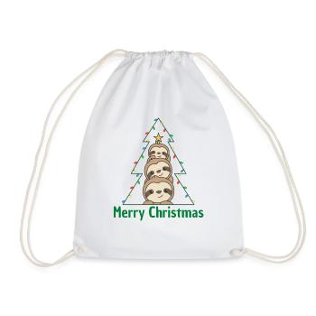Sloth Christmas tree Christmas animals Sloths - Drawstring Bag - white - Front