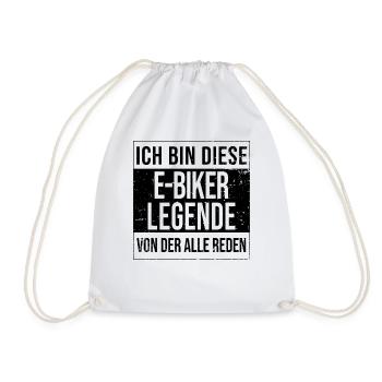 E-Bike Akku-Fahrrad Geburtstag geboren Legende - Turnbeutel - Weiß - Vorne