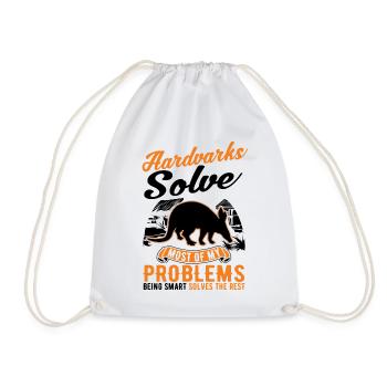 Aardvark Gift Aardvark - Drawstring Bag - white - Front