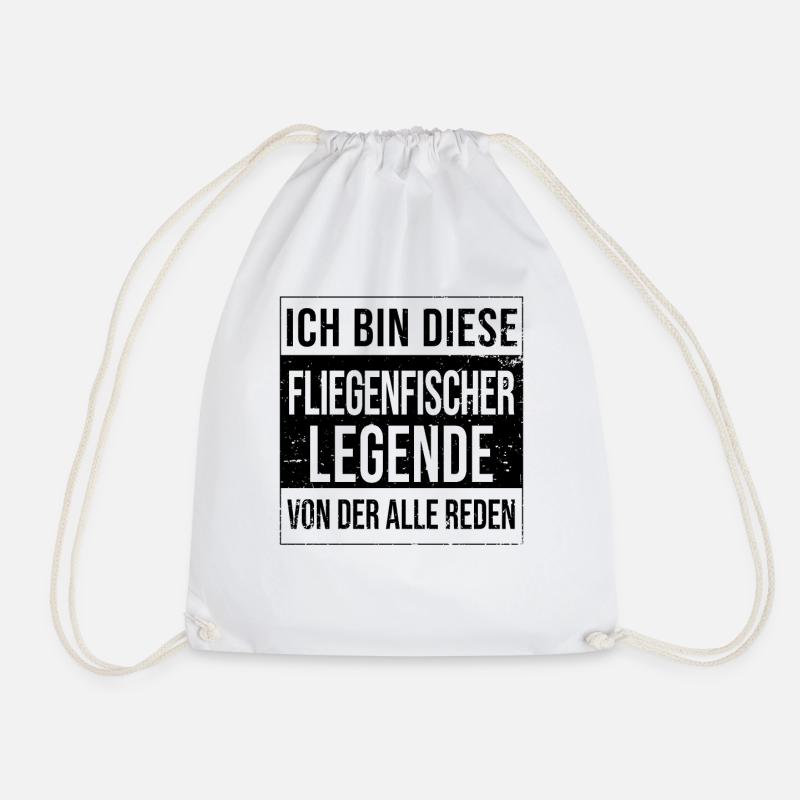 Fliegenfischen Angler Geburtstag Legende - Turnbeutel - Weiß
