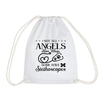 Not All Angels Have Veterinary Pets Veterinarian - Drawstring Bag - white - Front