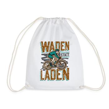 Waden Statt Laden, Mountain Bike - Turnbeutel - Weiß - Vorne