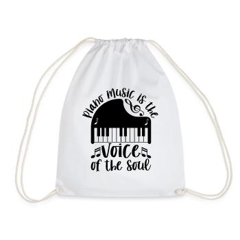 Piano Music Is The Voice Of The Soul - Pianist Pia - Drawstring Bag - white - Front
