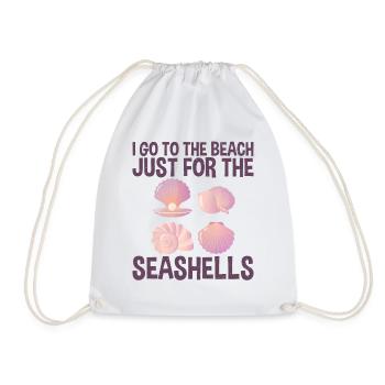 Go to Beach Sea Shell Collecting Shells - Drawstring Bag - white - Front