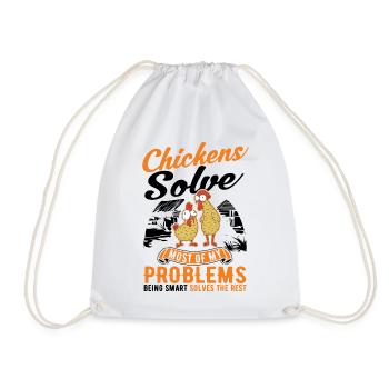 Poulets Élevage de poulets Éleveur de poulet - Sac de sport léger - blanc - Devant