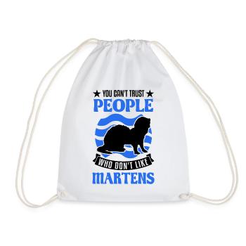 Marten Gift Mink Badger Pine Marten - Drawstring Bag - white - Front