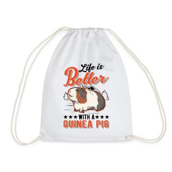 La vie est meilleure avec un cochon d’Inde - Sac de sport léger - blanc - Devant