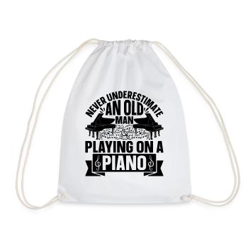 Ne sous-estimez jamais un vieil homme jouant sur un piano - Sac de sport léger - blanc - Devant