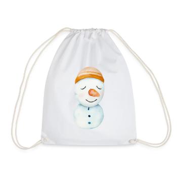 Retro Snowman - Drawstring Bag - white - Front