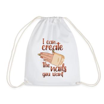 I create the nails you want manicure - Drawstring Bag - white - Front