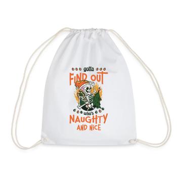 Scary Santa Skull Christmas Holiday Horror - Drawstring Bag - white - Front