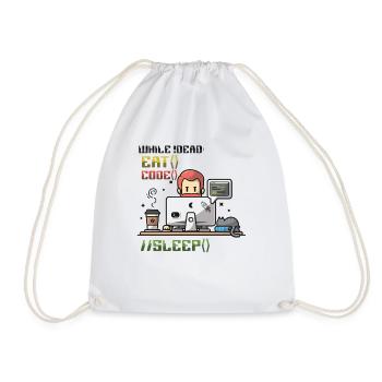 Programmer,Computer Programmer,Joke - Drawstring Bag - white - Front
