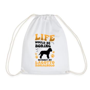 Boring without Lagotto Romagnolo truffle dog - Drawstring Bag - white - Front