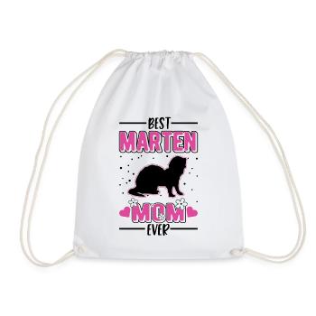 Marten Mama Mink Badger Pine marten - Drawstring Bag - white - Front