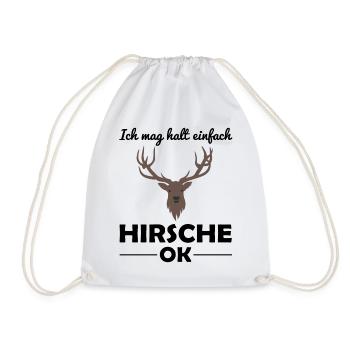 Hirsch Waldtiere Tierliebhaber Spruch Geschenk - Turnbeutel - Weiß - Vorne