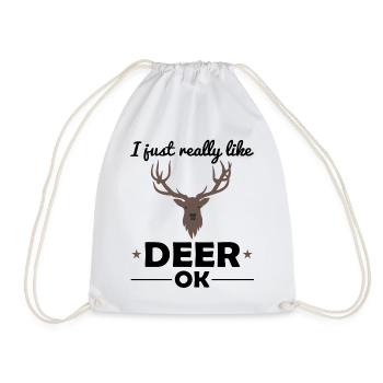 cerf animaux des bois amoureux des animaux dire cadeau - Sac de sport léger - blanc - Devant